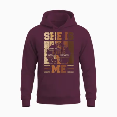 She Is Me Beautiful Blessed Afro Melanin Queen Black History Unisex Hoodie - Maroon