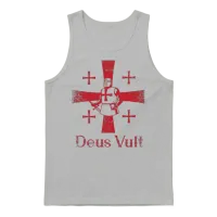 Deus Vult God Wants It Latin Templar Knight Unisex Tank Top - Ash – 1