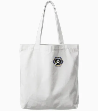 Star Trek Ds9 Starfleet Command Pocket Badge Graphic Tote Bags - White