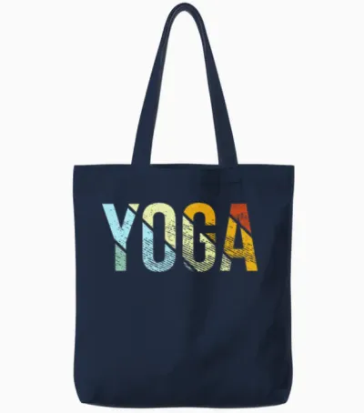 Yoga Retro Tote Bags - Navy