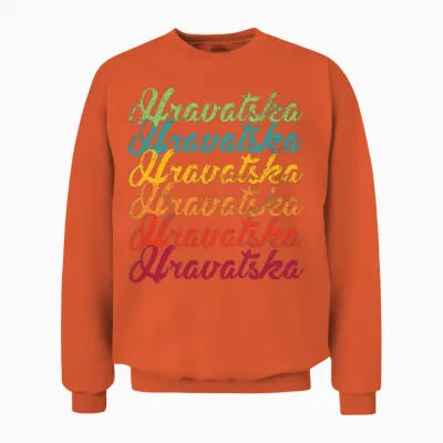 Hrvatska Croatia Retro Unisex Sweatshirt - Orange