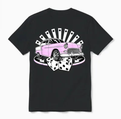 Rockabilly Rock N Roll Retro 50s Style Vintage Music T-Shirt, Black, S Unisex T-Shirt - Black
