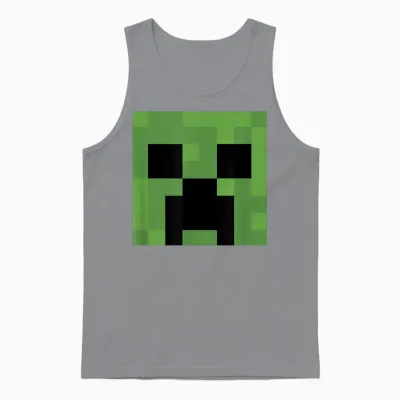 Minecraft Creeper Big Face Unisex Tank Top - Sport Grey
