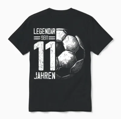 11th Birthday Retro Football Player 11 Years Boy Kids T-Shirt, Black Unisex T-Shirt - Black