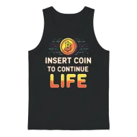 Insert Coin to Continue Life Retro Gaming Unisex Tank Top - Black – 1