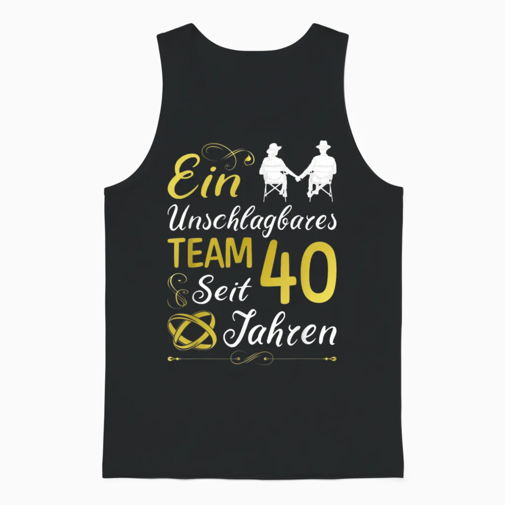 40 Jahre Verheiratet 40. Hochzeitstag Rubinhochzeit Unisex Tank Top in Black