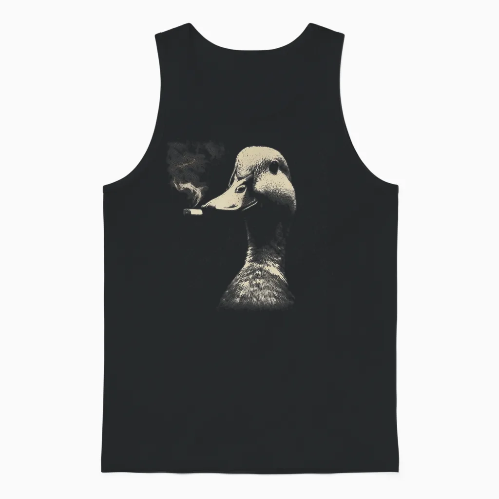 Coole Rauchente Ente Retro Vintage Tier Rauchen Unisex Tank Top in Black