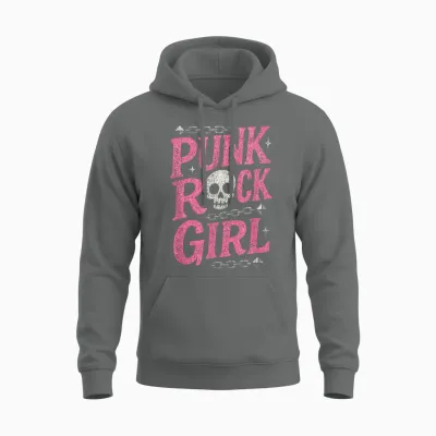 Punk Rock Girl - Punk Rock Music Rocker Musician Unisex Hoodie - Graphite Heather