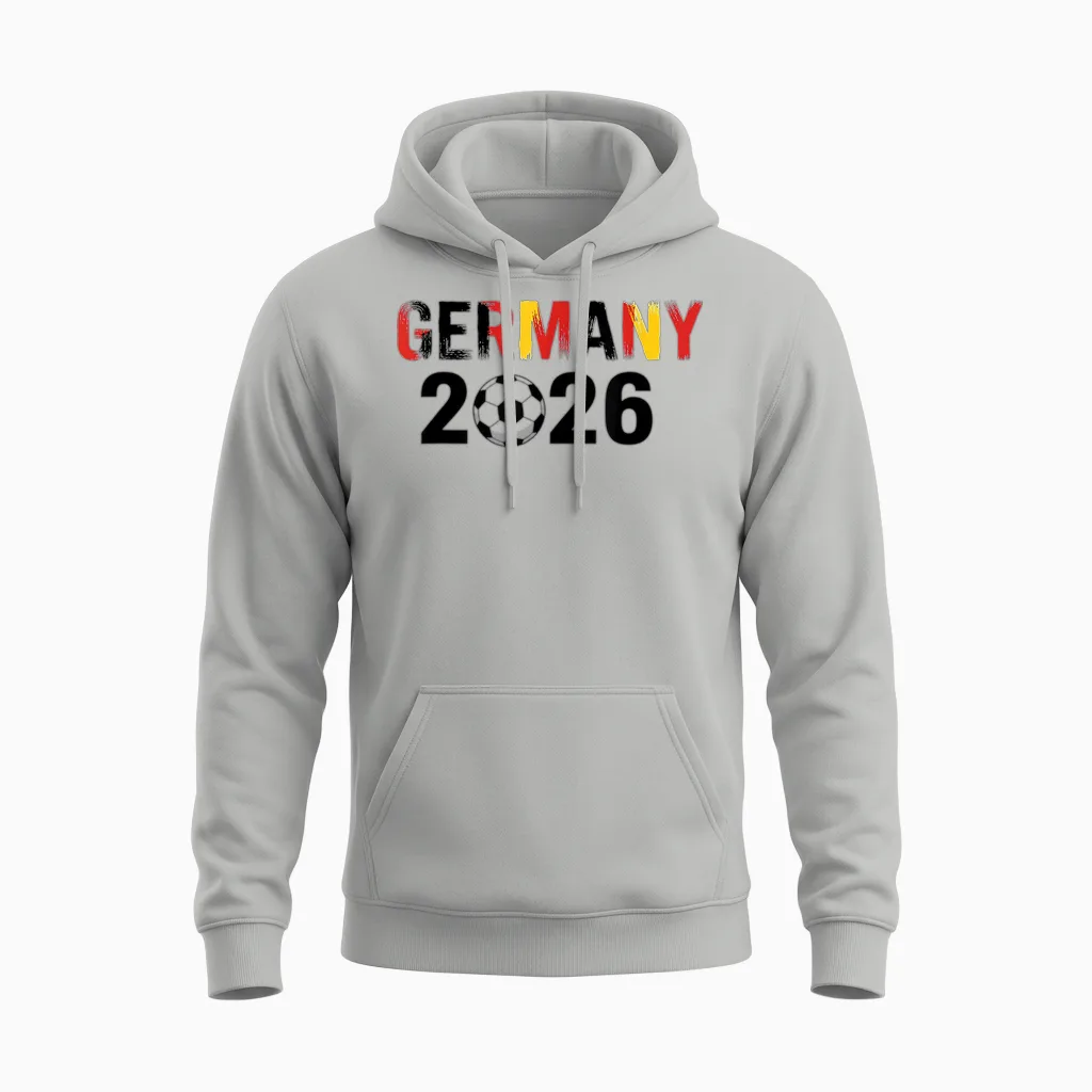Deutschland 2026 Fußball Fan Trikot 2026 Deutschland Unisex Hoodie in Ash