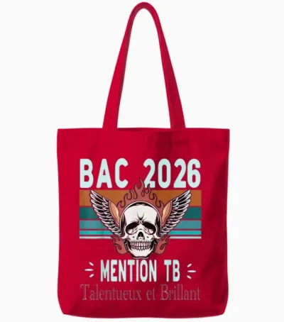 Baccalauréat 2026 Cadeau Réussite Bac Mention Tb Bachelier Tote Bags - Red