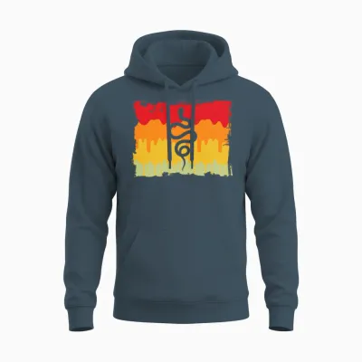 Snake Retro Unisex Hoodie - Dark Heather