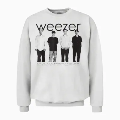 Weezer - Blue T-Shirt Album Anniversary Watchlist, Blue, S Unisex Sweatshirt - White