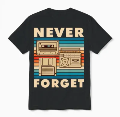 Retro Fashion Unisex T-Shirt - Black