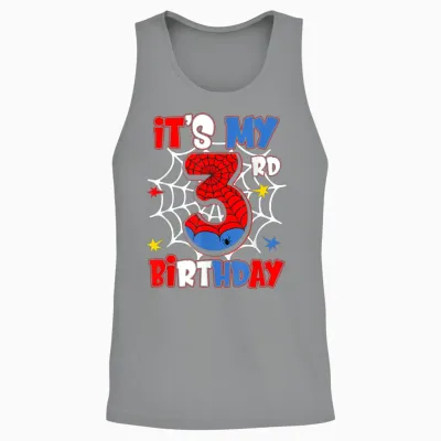It's My 3rd Birthday Spider Theme Party 3 Year Old Boys Unisex Tank Top - Sport Grey