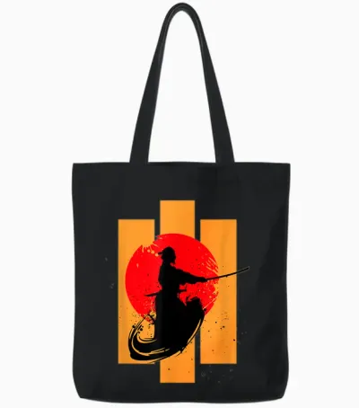 Japanischer Samurai-Krieger Bushido Code Japan Ronin Swordsmen Tote Bags - Black