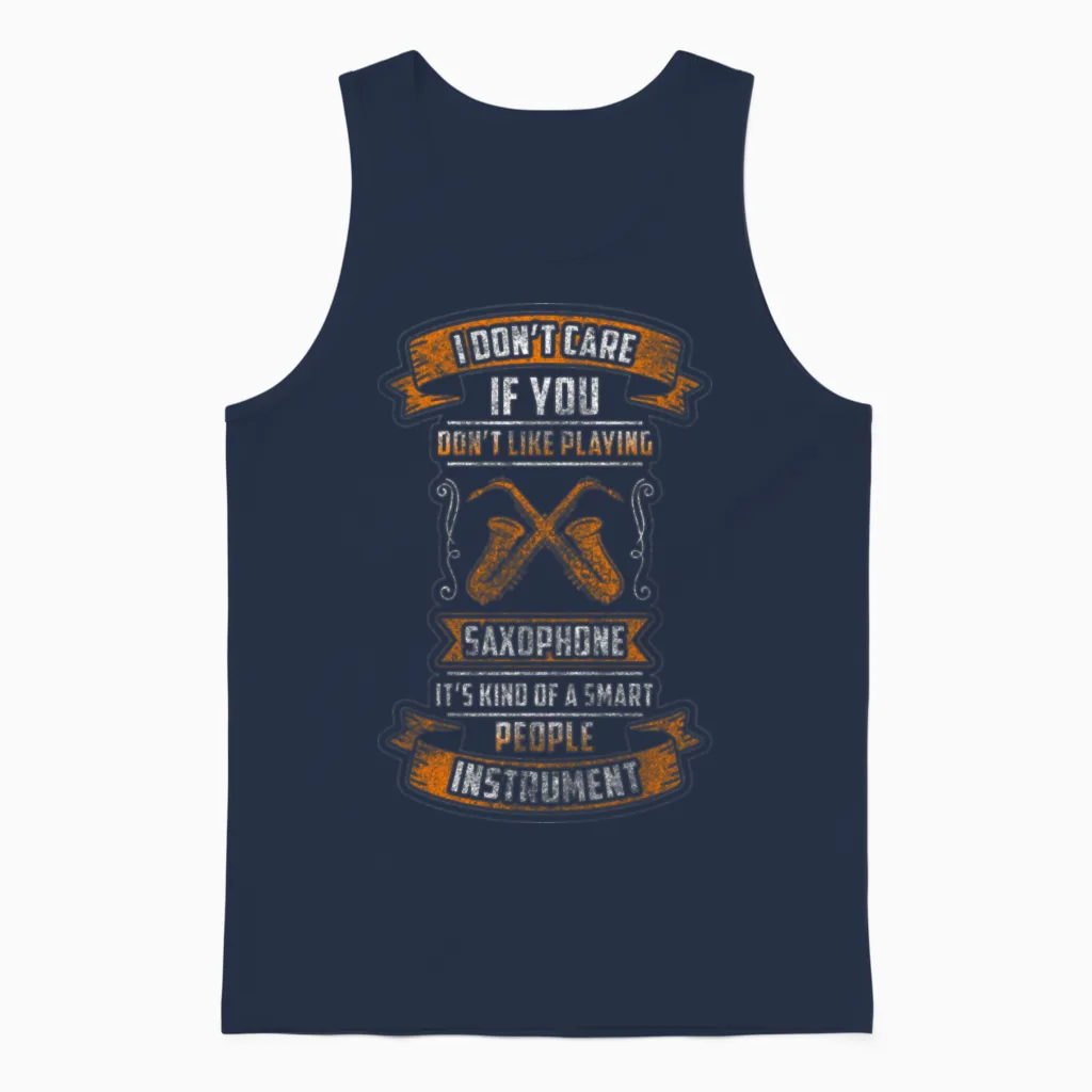 Saxophone Concert Music Lovers Gift Unisex Tank Top in Navy