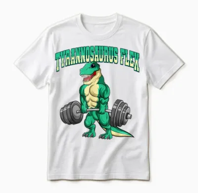 Lustige Workout Geschenkideen Bodybuilding Fitness Tyrannosaurus Flex Dino T-Rex T-Shirt, Schwarz, Kleinkind, Unisex, Kurzarm, T-Shirt, Fitness-T-Shirt Mit Tyrannosaurus-Design Unisex T-Shirt - White