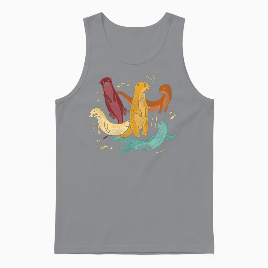 Otter Retro Vintage Unisex Tank Top - Sport Grey