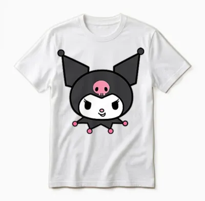 Sanrio Kuromi Front and Back Logo Unisex T-Shirt - White