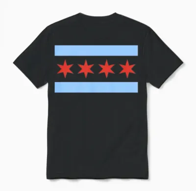 Chicago Flag Classic City of Chicago Unisex T-Shirt - Black