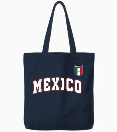 Mexico Flag Mexican Pride Tote Bags - Navy