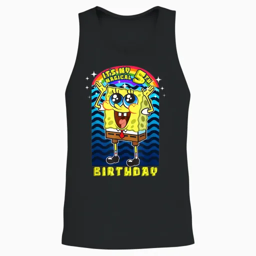 Spongebob Its My Magical 5th Birthday Fifth Birthday Gift Unisex Tank Top - Black