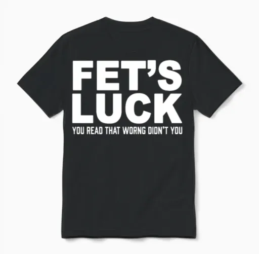 Funny Fets Luck Unisex T-Shirt in Black