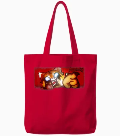 Aggretsuko Ultimate Rage Tote Bags - Red