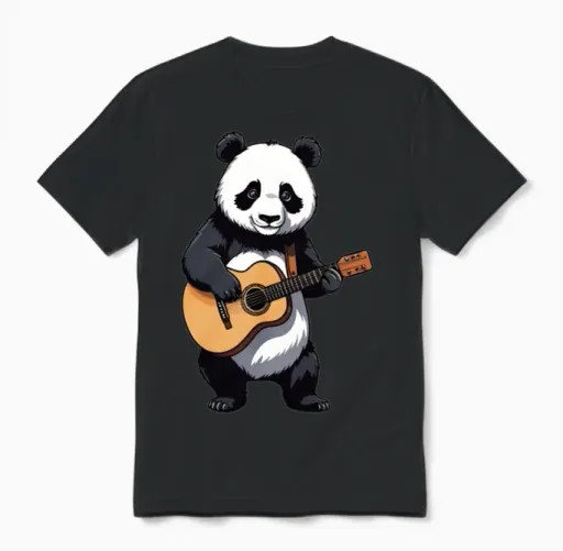 Panda Concert Music Lovers Gift Unisex T-Shirt in Black