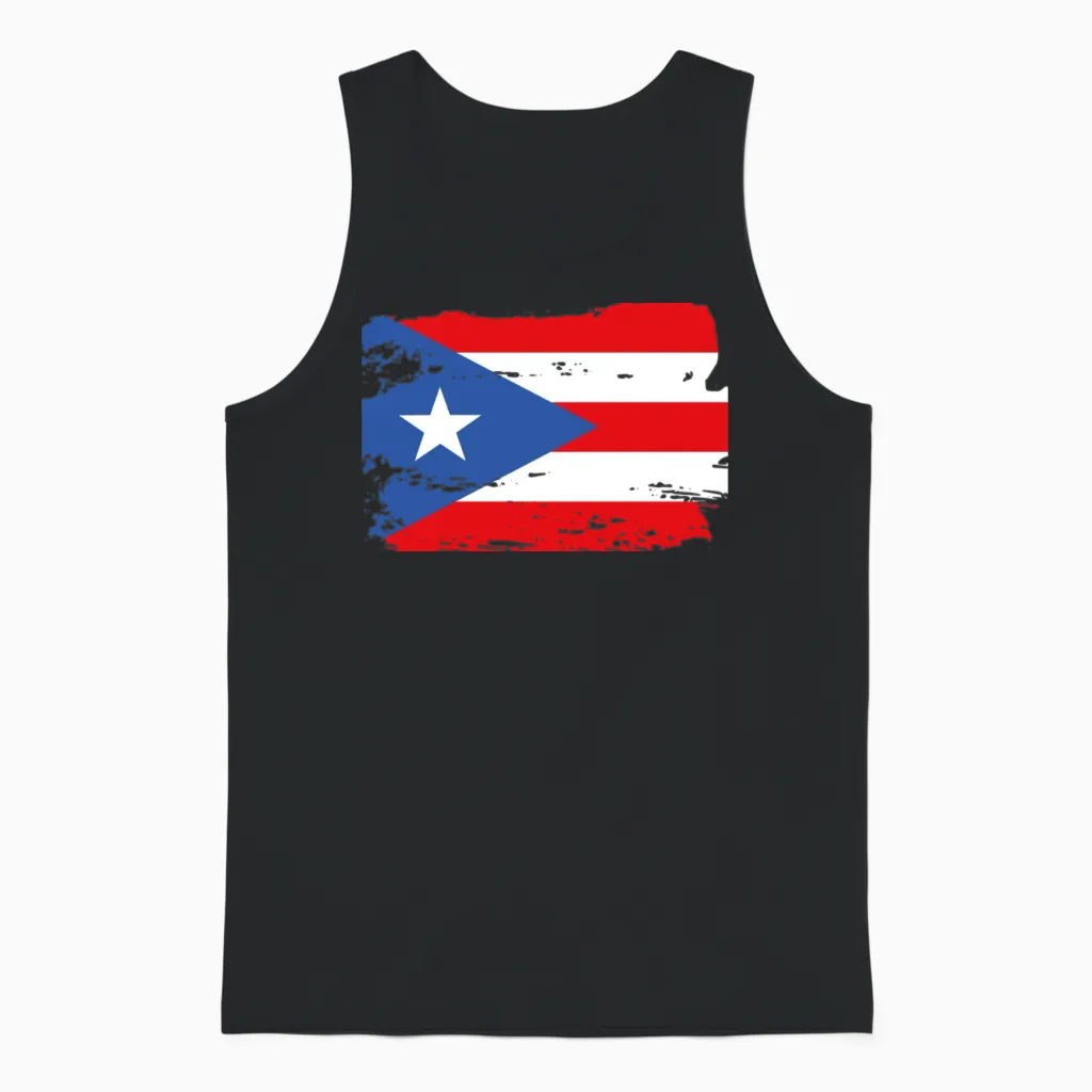 Official Puerto Flag Ricans Boricuas Country Pride Unisex Tank Top in Black