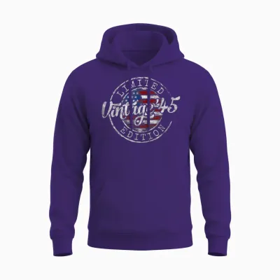 Vintage 1945 80th Birthday Gifts for Men Women 80 Year Old Unisex Hoodie - Purple