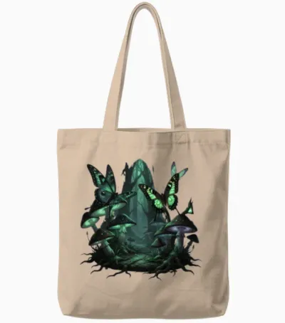 Emerald Forest Mirage Tote Bags - Natural