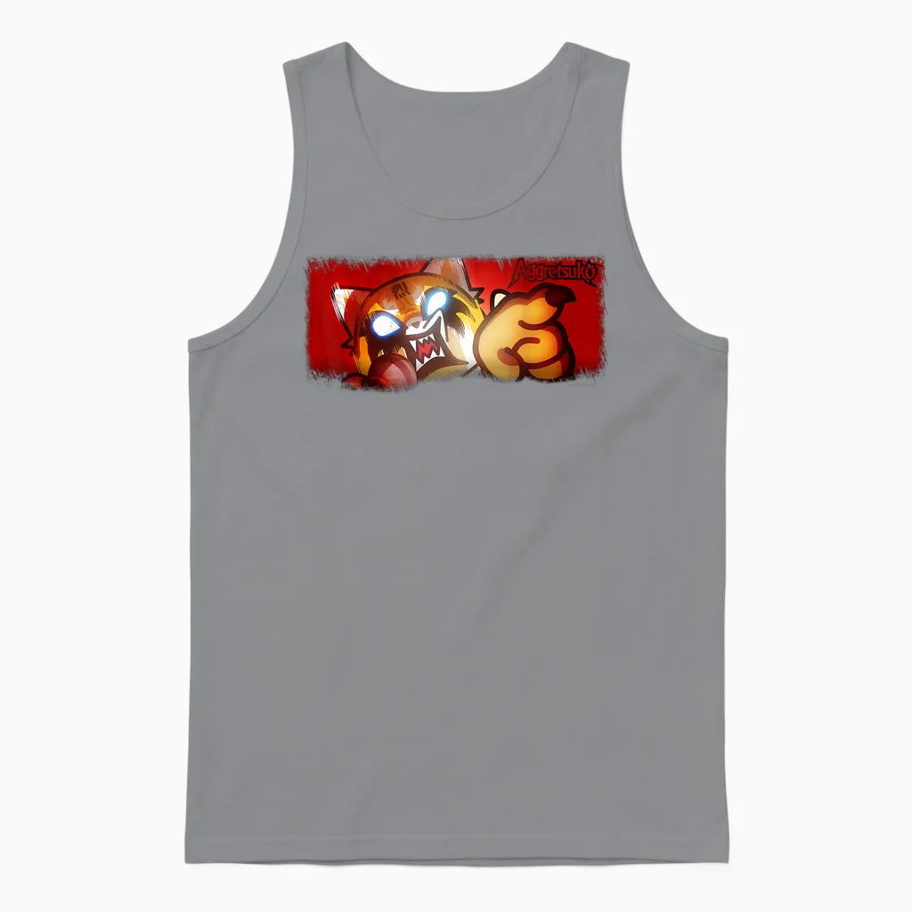 Aggretsuko Ultimate Rage Unisex Tank Top in Sport Grey