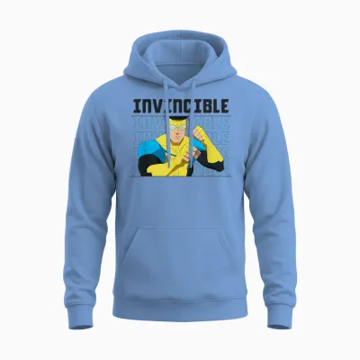 Invincible Mark Grayson Fighting Pose Distressed Poster T-Shirt, Black, S Unisex Hoodie - Carolina Blue