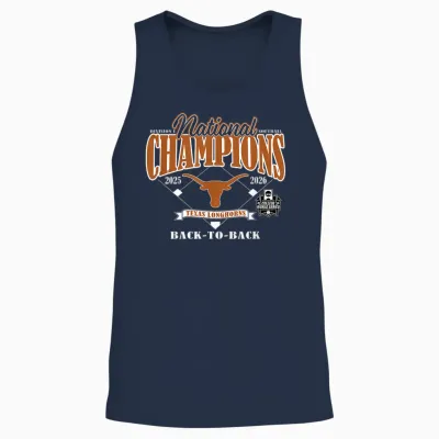 Texas Longhorns National Champs 2026 Softball Wcws Repeat Tees T Shirts for Women Unisex Tank Top - Navy