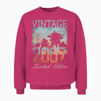 Vintage 2007 Limited Edition 18th Birthday 18 Year Old Gifts Unisex Sweatshirt - Heliconia