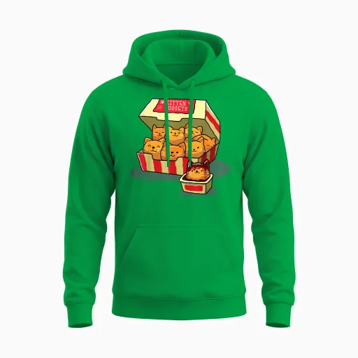 Ingenius Funny Cat Owner Shirts & Gifts Kitten Nuggets Food Pun Cat Lover Gift Chicken Nuggets Unisex-Adults T-Shirt Black Small Unisex Hoodie - Irish Green