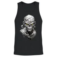 Mummy with Glowing Eyes Unisex Tank Top - Black – 2