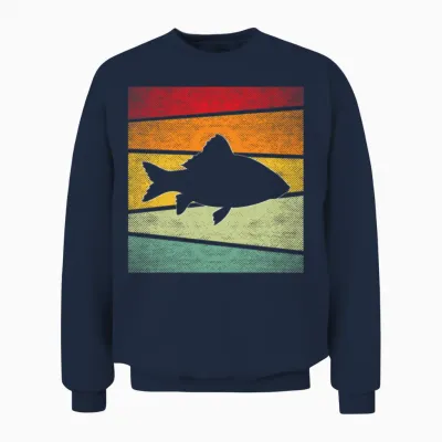 Fish Retro Unisex Sweatshirt - Navy