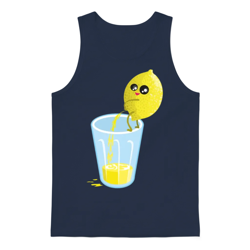 Lemon Lemonade Pee Unisex Tank Top - Navy