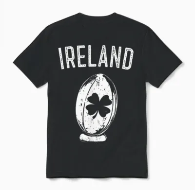Shamrock Irish Rugby Ball - Irish Clover for Men, Women and Kids T-Shirt, Green, S Unisex T-Shirt - Black