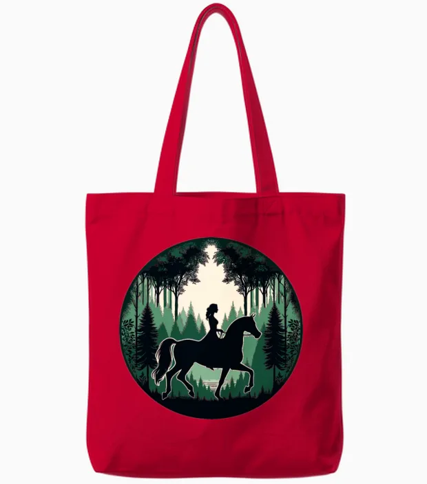 Arabian Horse Woman - Lovers Tote Bags in Red