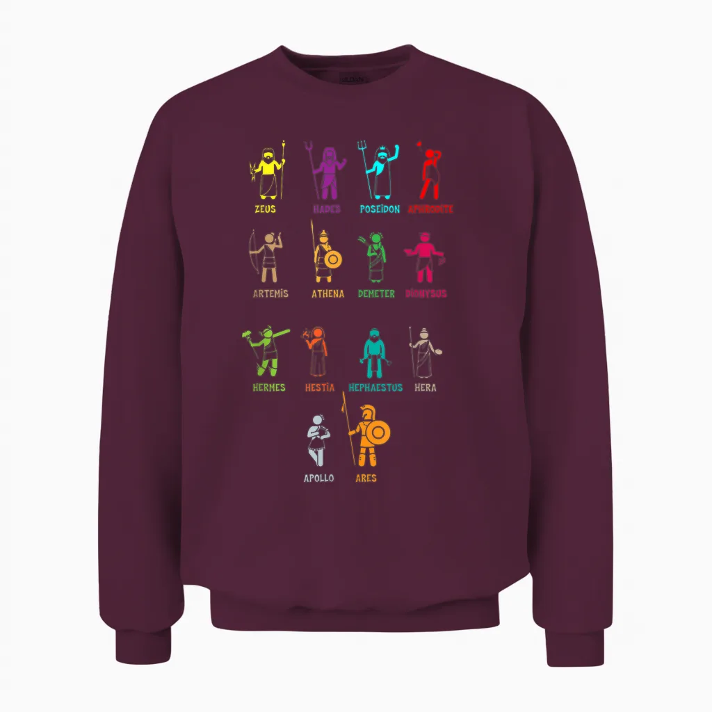 Greek Mythology Gods - Gods of Greece T-Shirt Small Unisex Sweatshirt in Maroon