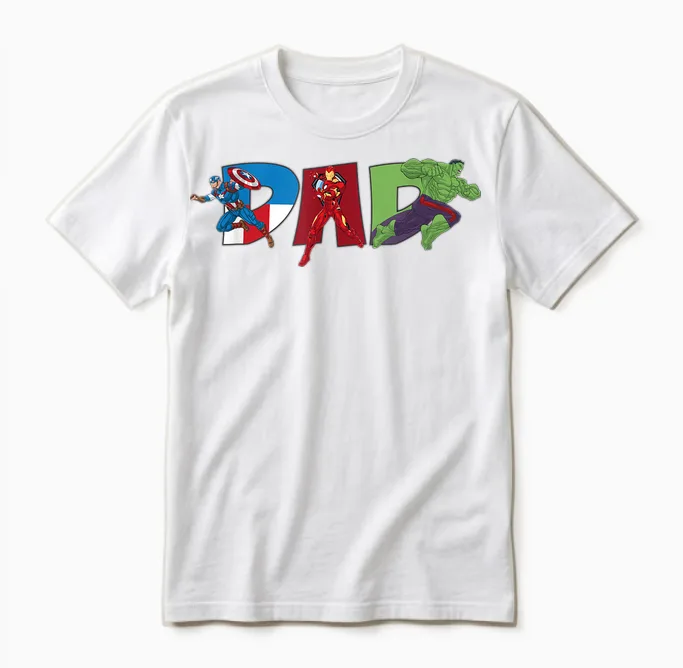 Marvel Avengers Trio Dad Father’s Day Family Trip Birthday Unisex T-Shirt in White