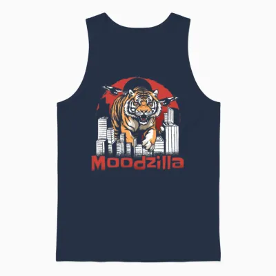 Tiger Funny Unisex Tank Top - Navy