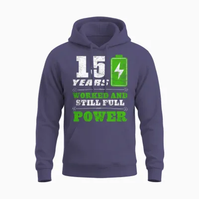 Colleague 15 Years Worked Still Full Power Unisex Hoodie - Heather Sport Dark Navy