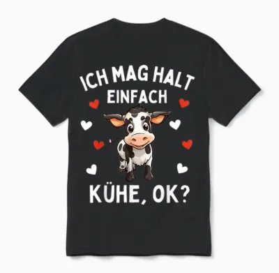 Ich Mag Halt Einfach Kühe - Lustiges Bauerin Landwirtin Kuh Unisex T-Shirt - Black