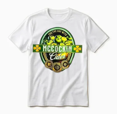 Vintage Maccockin Cider Funny St Patrick's Day Unisex T-Shirt - White