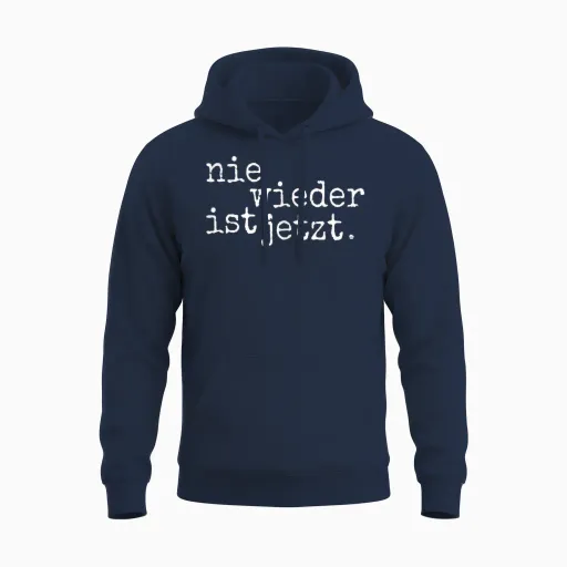 #niewiederistjetzt | Nie Wieder Ist Jetzt | Anti-Fascism Unisex Hoodie - Navy