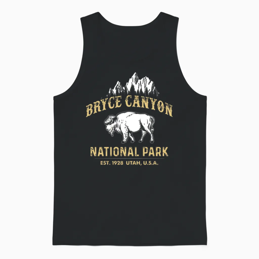 Bryce Canyon National Park Utah Buffalo Unisex Tank Top in Black